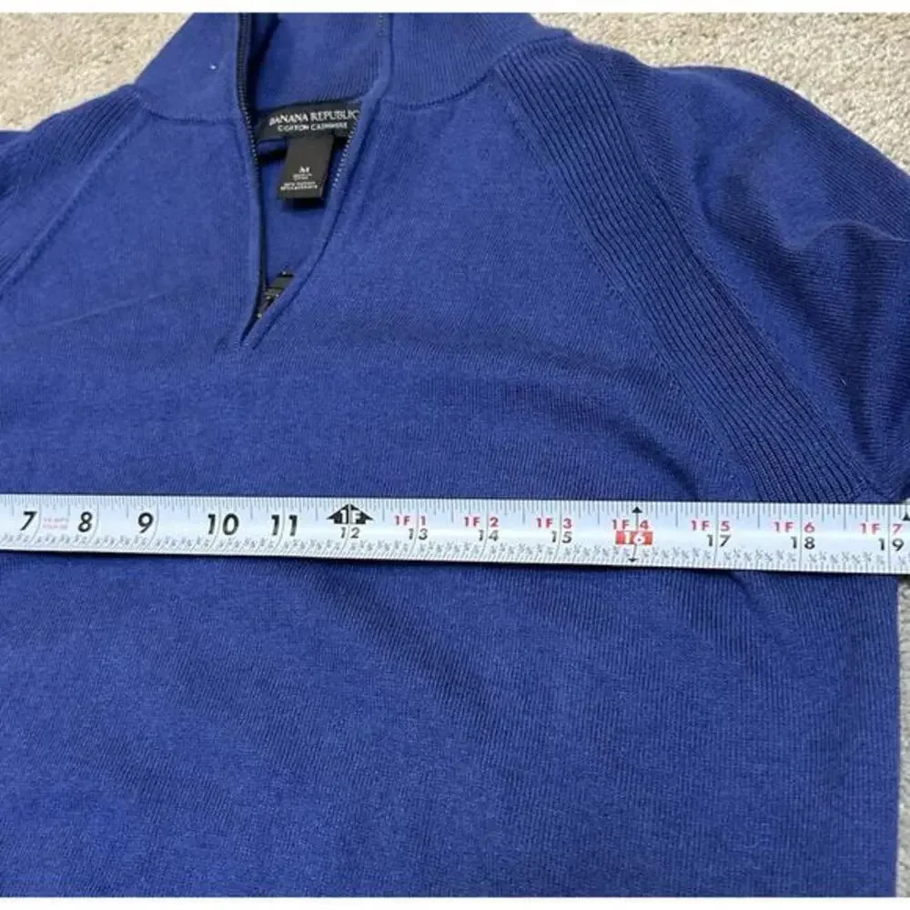 Banana Republic Men’s M‎ Cotton Cashmere 1/4 Zip Sweater Blue Pullover